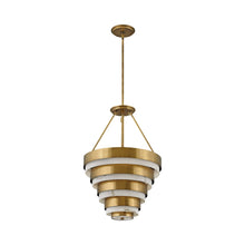 Load image into Gallery viewer, Echlon Chandelier in Heritage Brass.