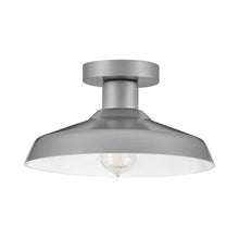 Load image into Gallery viewer, Forge Outdoor Semi Flush Mount Ceiling Light in Antique Brushed Aluminum.