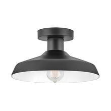 Load image into Gallery viewer, Forge Outdoor Semi Flush Mount Ceiling Light in Black.