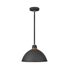 Load image into Gallery viewer, Foundry Outdoor Pendant Barn Light in Dome/Textured Black (16-Inch).