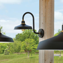 Load image into Gallery viewer, Foundry Outdoor Tall Barn Wall Light in Outside Area.