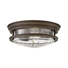 Load image into Gallery viewer, Hadley Flush Mount Ceiling Light in Medium/Oil Rubbed Bronze/Clear Glass.