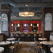 Load image into Gallery viewer, Hampton Drum Pendant Light in Restaurant.