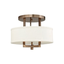 Load image into Gallery viewer, Hampton Semi Flush Ceiling Light in Small/Brushed Bronze.