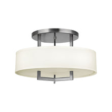 Load image into Gallery viewer, Hampton Semi Flush Ceiling Light in Small/Antique Nickel.