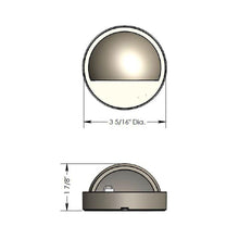 Load image into Gallery viewer, Hardy Island Round LED Deck Light - line drawing.