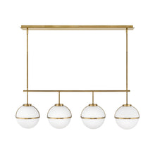 Load image into Gallery viewer, Hollis Linear Led Pendant Light in Heritage Brass.