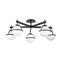 Load image into Gallery viewer, Hollis Led Semi Flush Mount Ceiling Light in Black.
