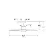 Load image into Gallery viewer, Hover Led Ceiling Fanin in line drawing.