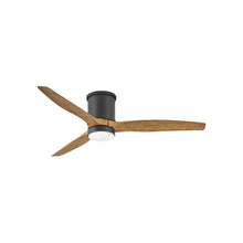 Load image into Gallery viewer, Hover LED Flush Mount Ceiling Fan in Matte Black/Koa (52-Inch).
