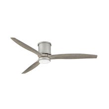 Load image into Gallery viewer, Hover LED Flush Mount Ceiling Fan in Brushed Nickel/Weathered Wood (60-Inch).