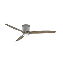 Load image into Gallery viewer, Hover LED Flush Mount Ceiling Fan in Graphite/Driftwood (60-Inch).