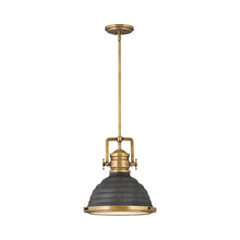 Load image into Gallery viewer, Keating Pendant Light in Heritage Brass/Aged Zinc.