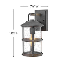 Load image into Gallery viewer, Lakehouse Outside Area Wall Lightin in line drawing.
