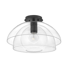 Load image into Gallery viewer, Lotus Semi Flush Mount Ceiling Light in Black.