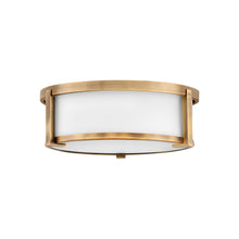 Load image into Gallery viewer, Lowell Flush Mount Ceiling Light in Brushed Bronze/Etched Opal (13.25-Inch).