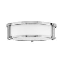 Load image into Gallery viewer, Lowell Flush Mount Ceiling Light in Chrome/Etched Opal (16-Inch).