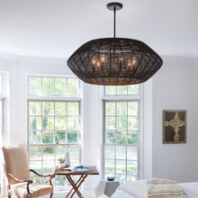 Load image into Gallery viewer, Luca Drum Pendant Light in bedroom.