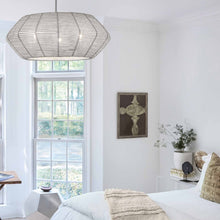 Load image into Gallery viewer, Luca Drum Pendant Light in bedroom.