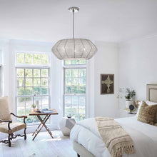 Load image into Gallery viewer, Luca Drum Pendant Light in bedroom.