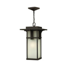 Load image into Gallery viewer, Manhatten Outside Area Pendant Light in Etched Seedy/incandescent.