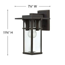 Load image into Gallery viewer, Manhatten Outside Area Wall Lightin in line drawing.
