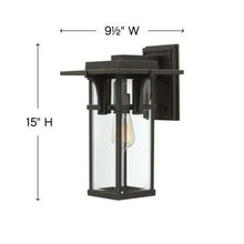 Load image into Gallery viewer, Manhatten Outside Area Wall Lightin in line drawing.