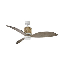 Load image into Gallery viewer, Marin Led Ceiling Fan in Matte White/Weathered Wood.