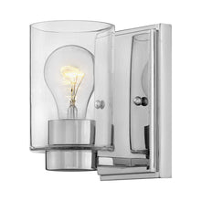 Load image into Gallery viewer, Miley Bath Wall Light in Chrome With Clear Glass/E26 Medium Base.