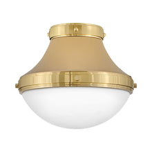 Load image into Gallery viewer, Oliver Flush Mount Ceiling Light in Bright Brass (Small).