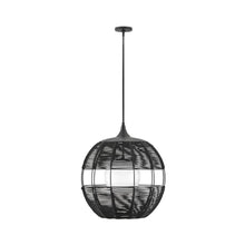 Load image into Gallery viewer, Maddox Orb Outdoor Pendant Light in Black (Large).
