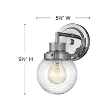 Load image into Gallery viewer, Poppy Bath Wall Lightin in line drawing.