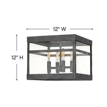 Load image into Gallery viewer, Porter Outdoor Flush Mount Ceiling Light - line drawing.
