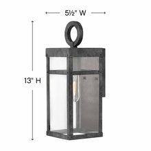 Load image into Gallery viewer, Porter Outside Area Wall Lightin in line drawing.