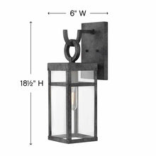 Load image into Gallery viewer, Porter Outside Area Wall Lightin in line drawing.