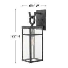 Load image into Gallery viewer, Porter Outside Area Wall Lightin in line drawing.