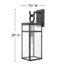 Load image into Gallery viewer, Porter Outside Area Wall Lightin in line drawing.