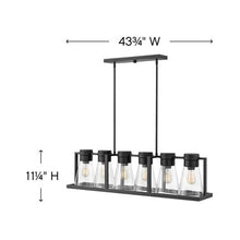 Load image into Gallery viewer, Refinery Linear Pendant Lightin in line drawing.