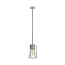 Load image into Gallery viewer, Refinery Pendant Light in Brushed Nickel/Clear Glass.