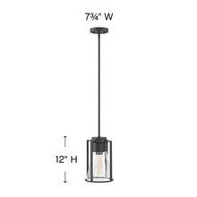 Load image into Gallery viewer, Refinery Pendant Lightin in line drawing.