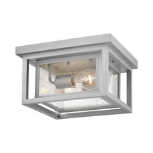 Load image into Gallery viewer, Republic Outdoor Flush Mount Ceiling Light in Satin Nickel.