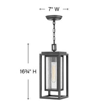 Load image into Gallery viewer, Republic Outdoor Pendant Light - line drawing.