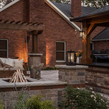 Load image into Gallery viewer, Republic Outdoor Pier Mount Light Outside Area.