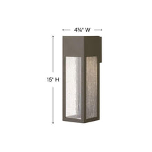 Load image into Gallery viewer, Rook Outside Area Led Wall Lightin in line drawing.