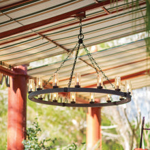 Load image into Gallery viewer, Sawyer Outdoor Chandelier Outside Area.