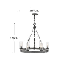 Load image into Gallery viewer, Sawyer Outdoor Chandelier - line drawing.