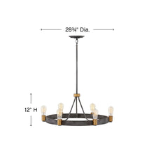 Load image into Gallery viewer, Silas Chandelierin in line drawing.