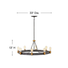 Load image into Gallery viewer, Silas Chandelierin in line drawing.