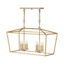 Load image into Gallery viewer, Stinson Linear Pendant Light in Distressed Brass (8-Light).