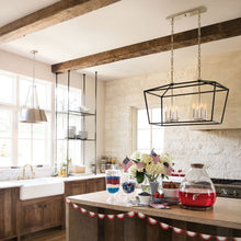 Load image into Gallery viewer, Stinson Linear Pendant Light in dining room.